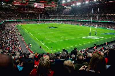 220225 - Wales v Ireland - Guinness Six Nations -  Fans eye view of the stadium during the game 