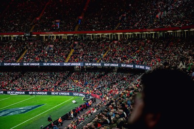 220225 - Wales v Ireland - Guinness Six Nations -  Fans eye view of the stadium during the game 