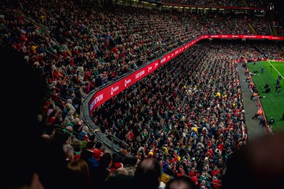 220225 - Wales v Ireland - Guinness Six Nations -  Fans eye view of the stadium during the game 