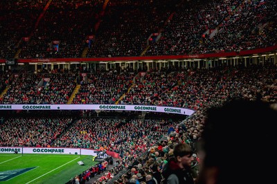 220225 - Wales v Ireland - Guinness Six Nations -  Fans eye view of the stadium during the game 