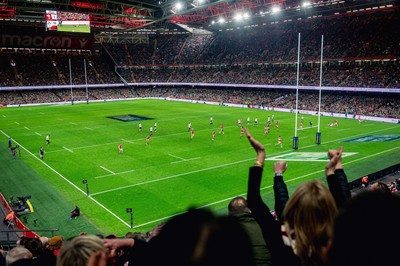 220225 - Wales v Ireland - Guinness Six Nations -  Fans eye view of the stadium during the game 