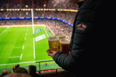 220225 - Wales v Ireland - Guinness Six Nations -  Fans eye view of the stadium during the game 