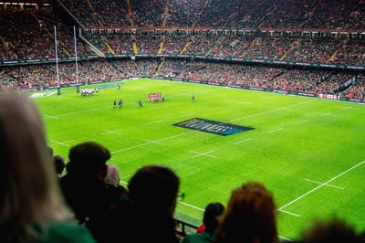 220225 - Wales v Ireland - Guinness Six Nations -  Fans eye view of the stadium during the game 