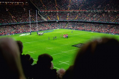 220225 - Wales v Ireland - Guinness Six Nations -  Fans eye view of the stadium during the game 