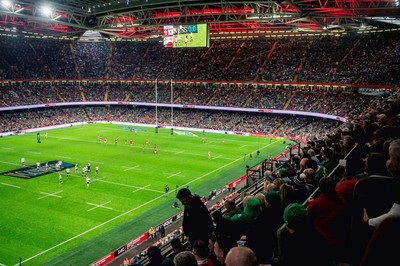 220225 - Wales v Ireland - Guinness Six Nations -  Fans eye view of the stadium during the game 