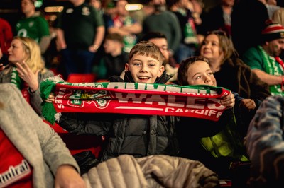 220225 - Wales v Ireland - Guinness Six Nations -  Wales fans during of the game