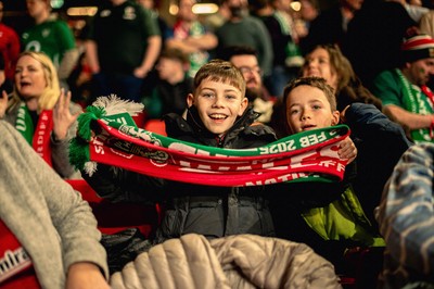 220225 - Wales v Ireland - Guinness Six Nations -  Wales fans during of the game