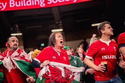 220225 - Wales v Ireland - Guinness Six Nations -  Wales fans during of the game