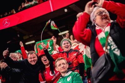 220225 - Wales v Ireland - Guinness Six Nations -  Wales fans during of the game