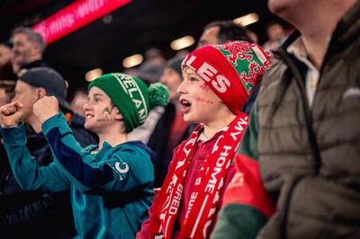 220225 - Wales v Ireland - Guinness Six Nations -  Wales fans during of the game