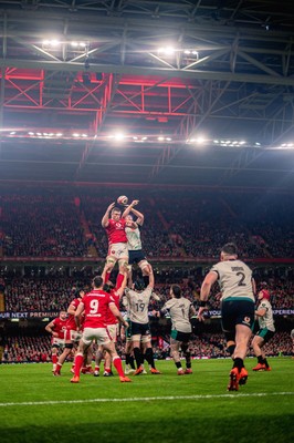 220225 - Wales v Ireland - Guinness Six Nations -  Wales steal the ball during a line out 