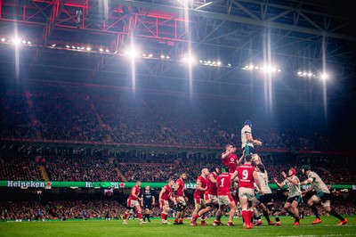 220225 - Wales v Ireland - Guinness Six Nations -  Ireland steal the ball during a line out 