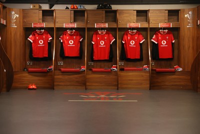 220225 - Wales v Ireland - Guinness 6 Nations Championship - Wales dressing room before the game