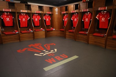 220225 - Wales v Ireland - Guinness 6 Nations Championship - Wales dressing room before the game