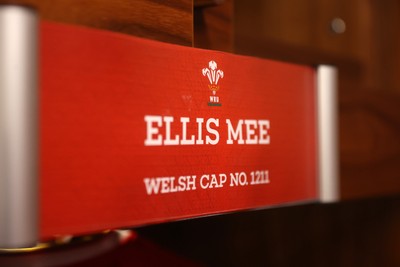 220225 - Wales v Ireland - Guinness 6 Nations Championship - Ellis Mee jersey in the dressing room before the game