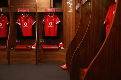 220225 - Wales v Ireland - Guinness 6 Nations Championship - Ellis Mee jersey in the dressing room before the game