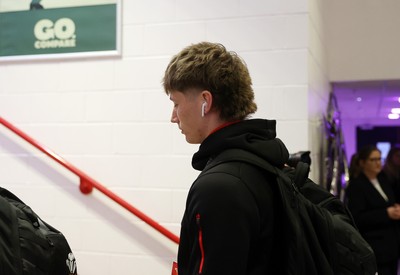 220225 - Wales v Ireland - Guinness 6 Nations Championship - Ellis Mee of Wales arrives at the stadium