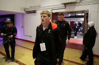 220225 - Wales v Ireland - Guinness 6 Nations Championship - Jac Morgan of Wales arrives at the stadium