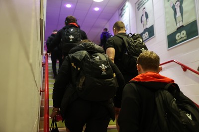 220225 - Wales v Ireland - Guinness 6 Nations Championship - Wales arrive at the stadium