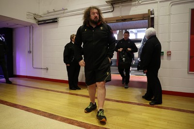 220225 - Wales v Ireland - Guinness 6 Nations Championship - Coach Adam Jones arrives at the stadium