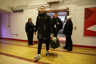 220225 - Wales v Ireland - Guinness 6 Nations Championship - Tomos Williams of Wales arrives at the stadium