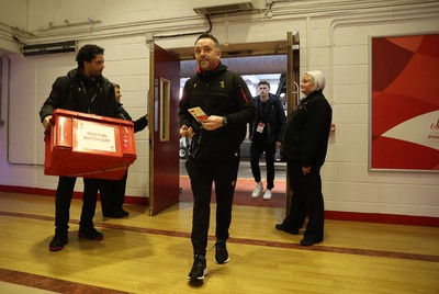 220225 - Wales v Ireland - Guinness 6 Nations Championship - Wales Interim Head Coach Matt Sherratt arrives at the stadium