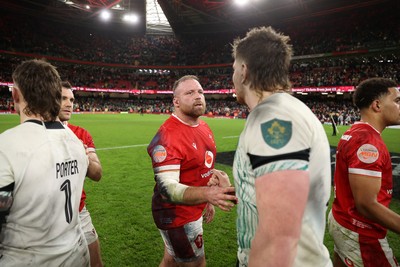 220225 - Wales v Ireland - Guinness 6 Nations Championship - Henry Thomas of Wales at full time