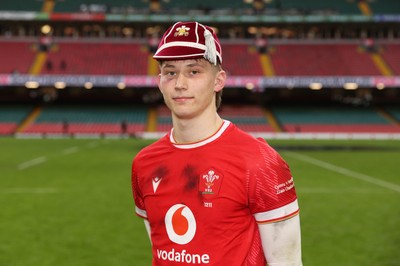 220225 - Wales v Ireland - Guinness 6 Nations Championship - Ellis Mee of Wales with his first cap