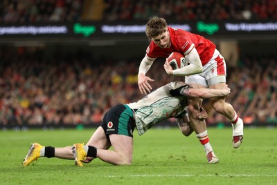 220225 - Wales v Ireland - Guinness 6 Nations Championship - Ellis Mee of Wales 