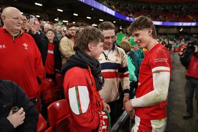 220225 - Wales v Ireland - Guinness 6 Nations Championship - Ellis Mee of Wales with family