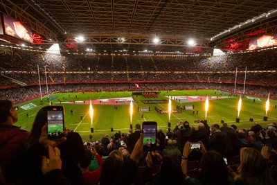 220225 - Wales v Ireland - Guinness 6 Nations Championship - General View of Principality Stadium