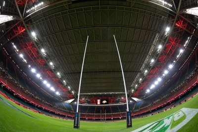 220225  Wales v Ireland, 2025 Guinness Six Nations - A general view of the Principality Stadium ahead of the match