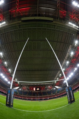 220225  Wales v Ireland, 2025 Guinness Six Nations - A general view of the Principality Stadium ahead of the match