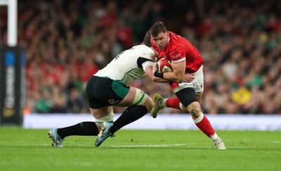 220225  Wales v Ireland, 2025 Guinness Six Nations - Elliot Dee of Wales takes on Joe McCarthy of Ireland