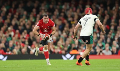 220225  Wales v Ireland, 2025 Guinness Six Nations - Elliot Dee of Wales charges forward