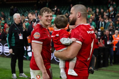 220225  Wales v Ireland, 2025 Guinness Six Nations - Jac Morgan of Wales with Nicky Smith of Wales