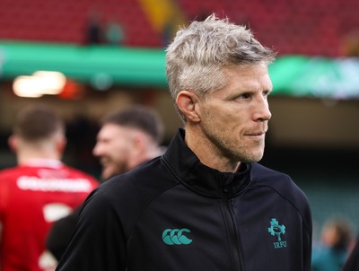 220225  Wales v Ireland, 2025 Guinness Six Nations - Ireland interim head coach Simon Easterby at the end of the match