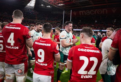 220225  Wales v Ireland, 2025 Guinness Six Nations - Wales applaud Ireland off the pitch at the end of the match