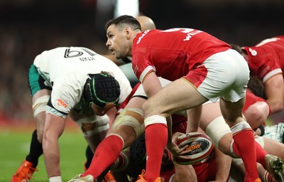 220225  Wales v Ireland, 2025 Guinness Six Nations - Tomos Williams of Wales