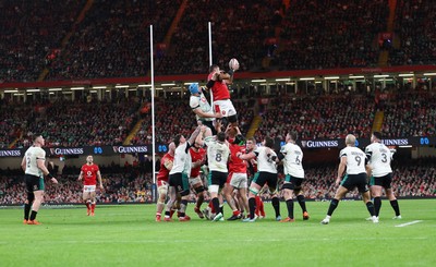 220225  Wales v Ireland, 2025 Guinness Six Nations - Taulupe Faletau of Wales takes the line out