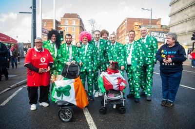 220225 - Wales v Ireland - Guinness Six Nations - Wales and Ireland fans mix in the street prior to the game