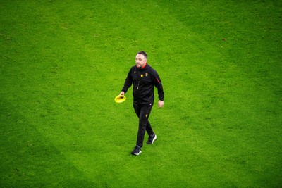 220225 - Wales v Ireland - Guinness Six Nations - Wales interim head coach Matt Sherratt during the warm up