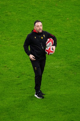 220225 - Wales v Ireland - Guinness Six Nations - Wales interim head coach Matt Sherratt during the warm up