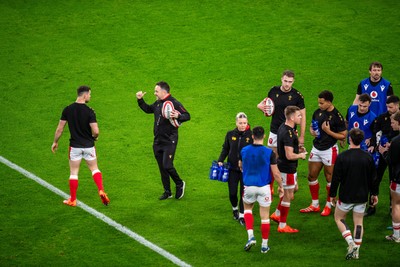 220225 - Wales v Ireland - Guinness Six Nations - Wales interim head coach Matt Sherratt during the warm up