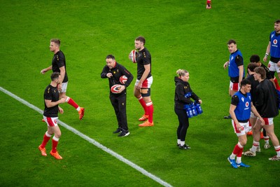 220225 - Wales v Ireland - Guinness Six Nations - Wales interim head coach Matt Sherratt during the warm up