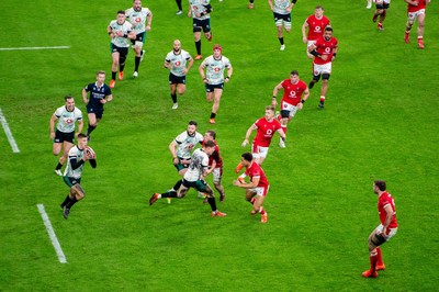 220225 - Wales v Ireland - Guinness Six Nations - Sam Prendergast of Ireland