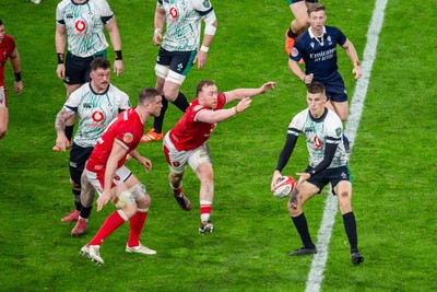 220225 - Wales v Ireland - Guinness Six Nations - Sam Prendergast of Ireland