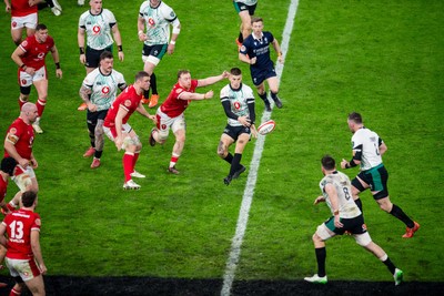 220225 - Wales v Ireland - Guinness Six Nations - Sam Prendergast of Ireland