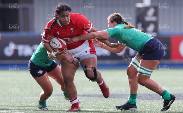 250323 - Wales v Ireland, TikToc Women’s 6 Nations - Sisilia Tuipulotu of Wales charges forward