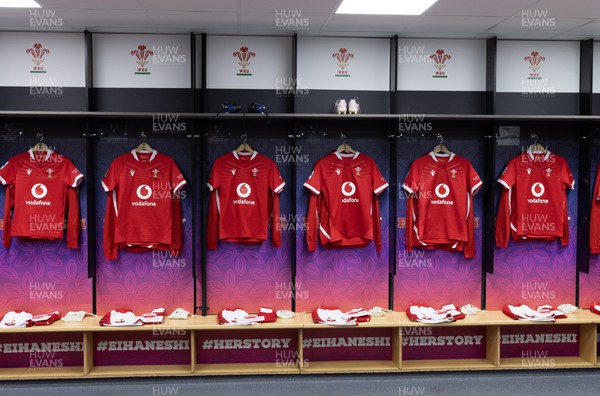 250323 - Wales v Ireland, TikToc Women’s 6 Nations - The Wales changing room ahead of the start of the match